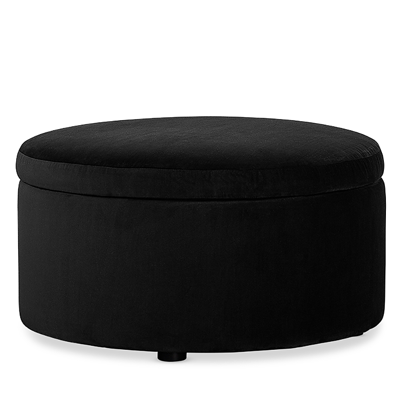 Bloomingdale's Alta Medium Round Storage Ottoman, In Fabric In Amici Smoke
