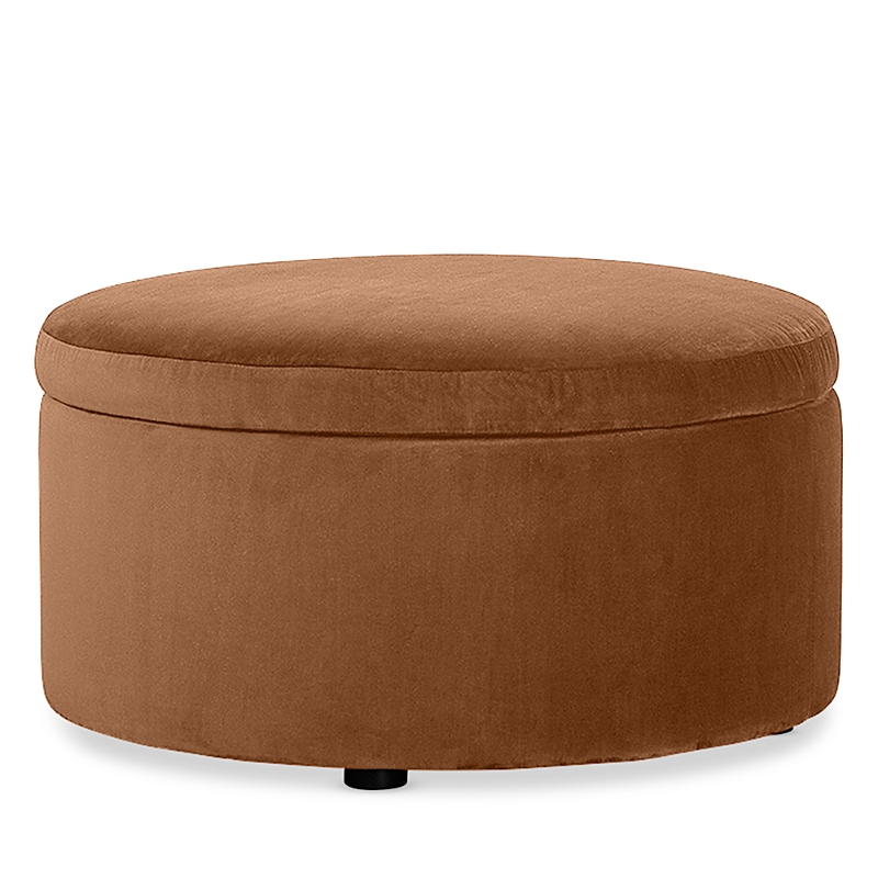 Bloomingdale's Alta Medium Round Storage Ottoman, In Fabric In Amici Ginger