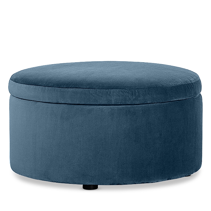 Bloomingdale's Alta Medium Round Storage Ottoman, In Fabric In Amici Denim