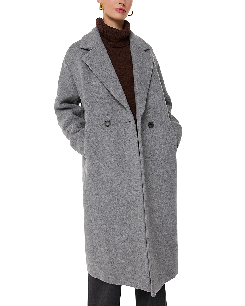 Whistles Womens Eliza Double-breasted Wool-blend Coat Grey In Grey