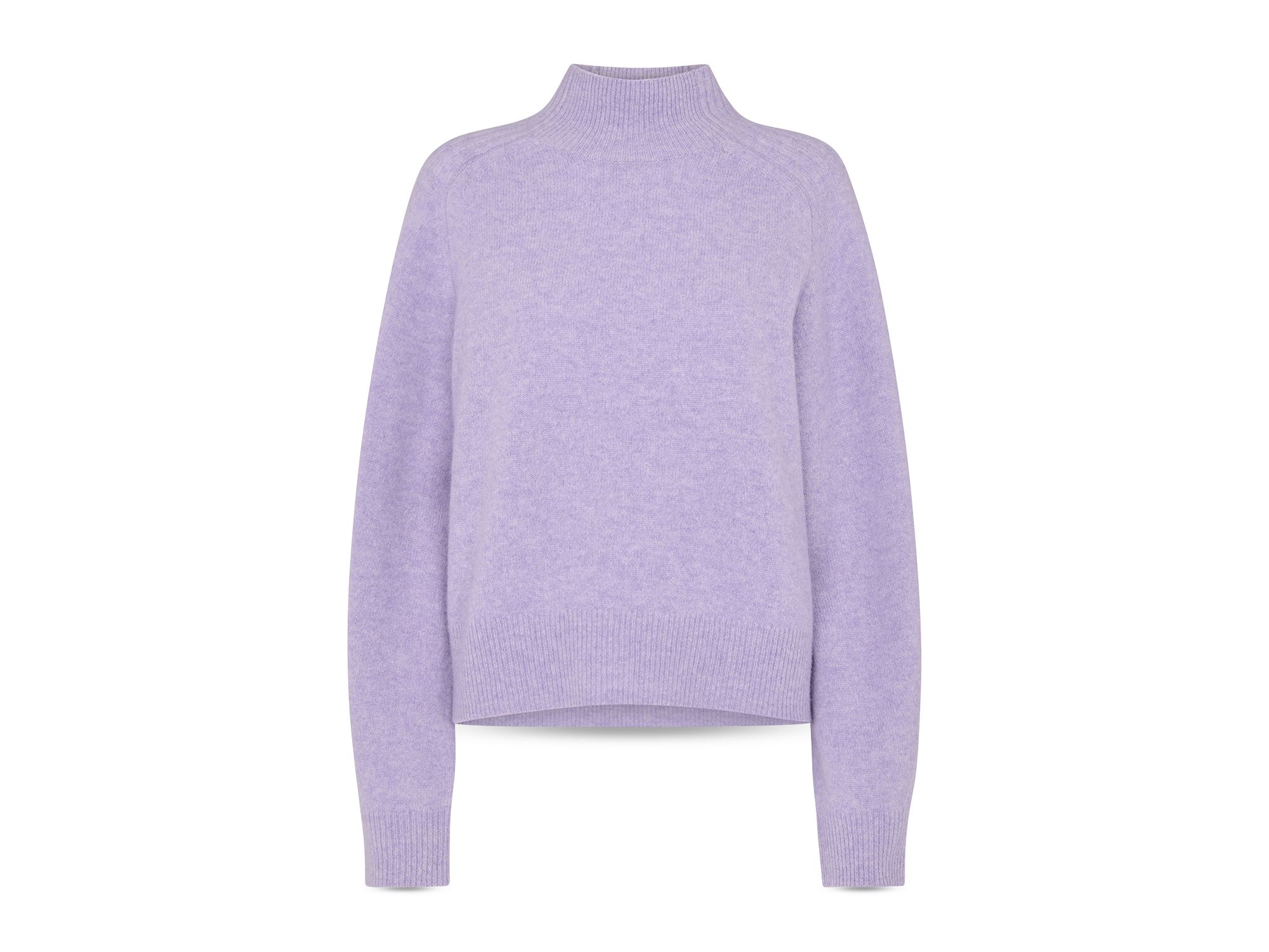 Wool Funnel Neck Knit Sweater — Image 5