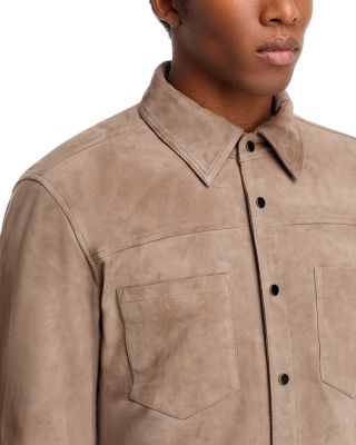 Regular Fit Leather Shirt Jacket