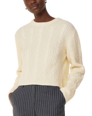 Cable Detail Crewneck Knit Sweater