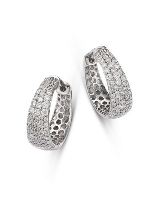 Roberto Coin - 18K White Gold Diamond Scalare Earrings