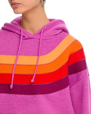 Wave Pullover Hoodie and Rainbow-Stripe Sweatpants