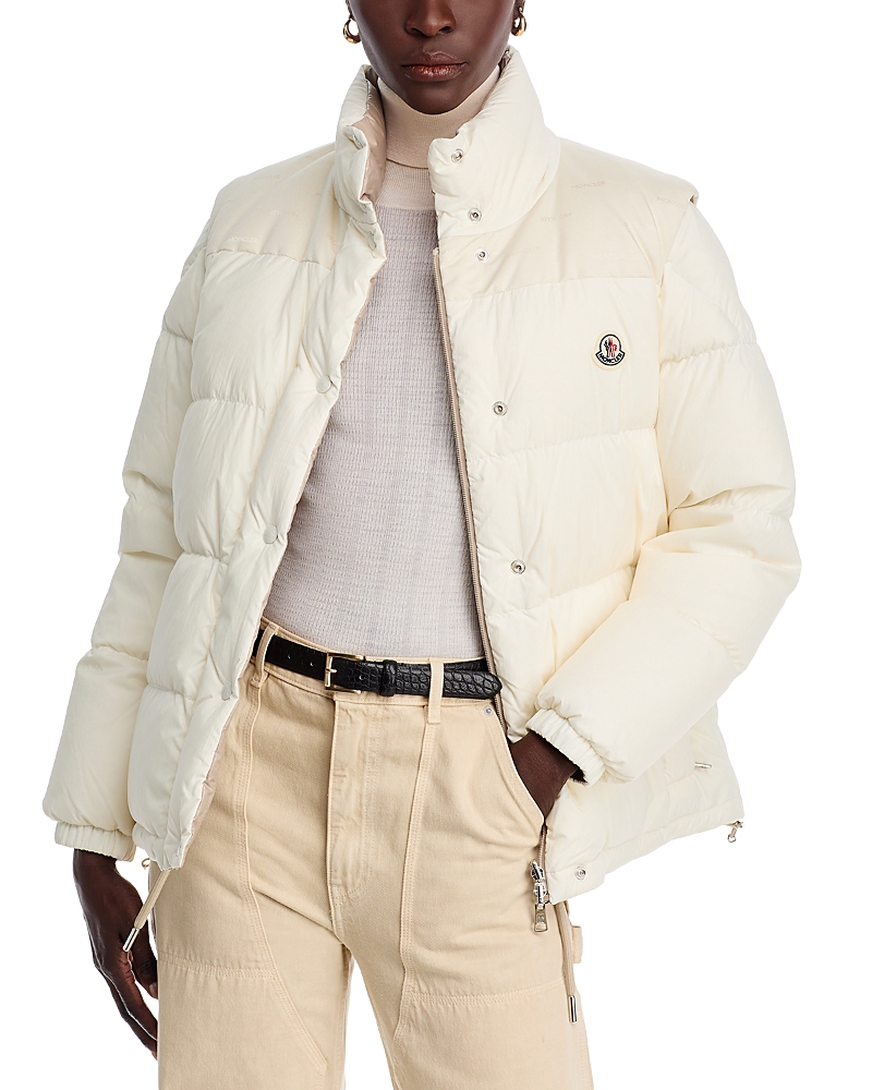 Moncler Verone Reversible Twill-jacquard Trimmed Quilted Shell Down Jacket In Natural