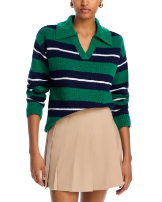 AQUA - Striped Polo Sweater - Exclusive