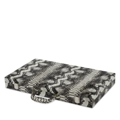Faux Leather Snakeskin Backgammon Set