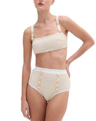 Metallic Knit Bikini Top