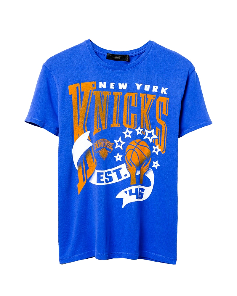 Junk Food Clothing Women's Nba New York Knicks Banner Vintage Tee In Liberty