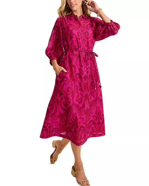 seaside midi shirt dress