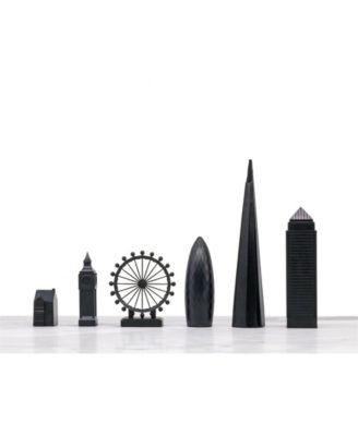 Chess Set Acrylic LONDON vs NEW YORK with B/W Hatch Board - Age 14+ Years