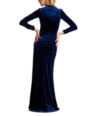  Bevan Velvet Waterfall Drape Gown