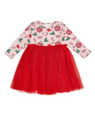 Girls' Disco Christmas Long Sleeve Tutu Dress - Little Kid, Big Kid
