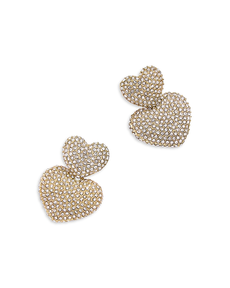 Baublebar Harley Pave Double Heart Statement Earrings In Gold