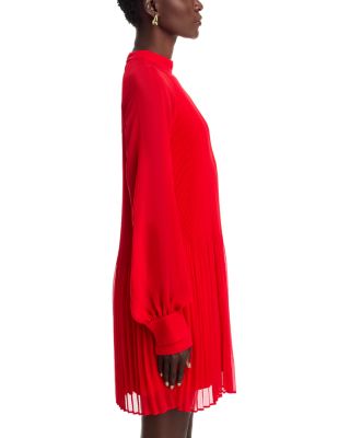 Dolumi High Neck Blouson Sleeve Dress