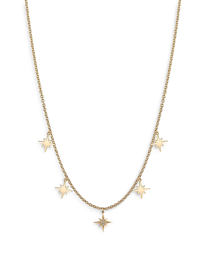 Sydney Evan 14k Yellow Gold Diamond Starburst Fringe Statement Necklace, 16 In Gold