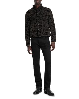 Tobi Animal Print Regular Fit Down Trucker Jacket 