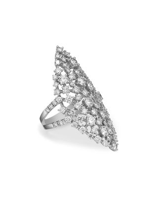 14K White Gold Diamond Statement Ring, 3.5 tcw