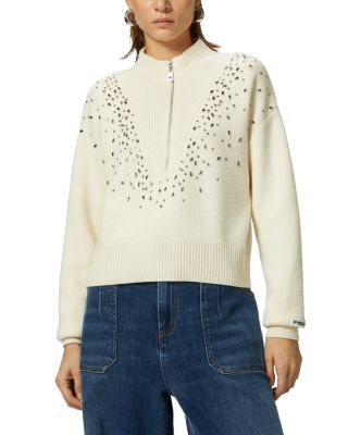 PINKO - Bombay Embellished Half Zip Sweater