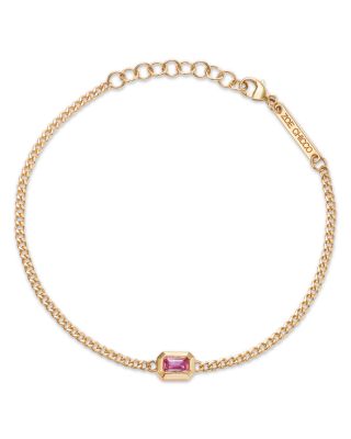 Zoe Chicco 14K Yellow Gold Pink Sapphire Pendant Bracelet