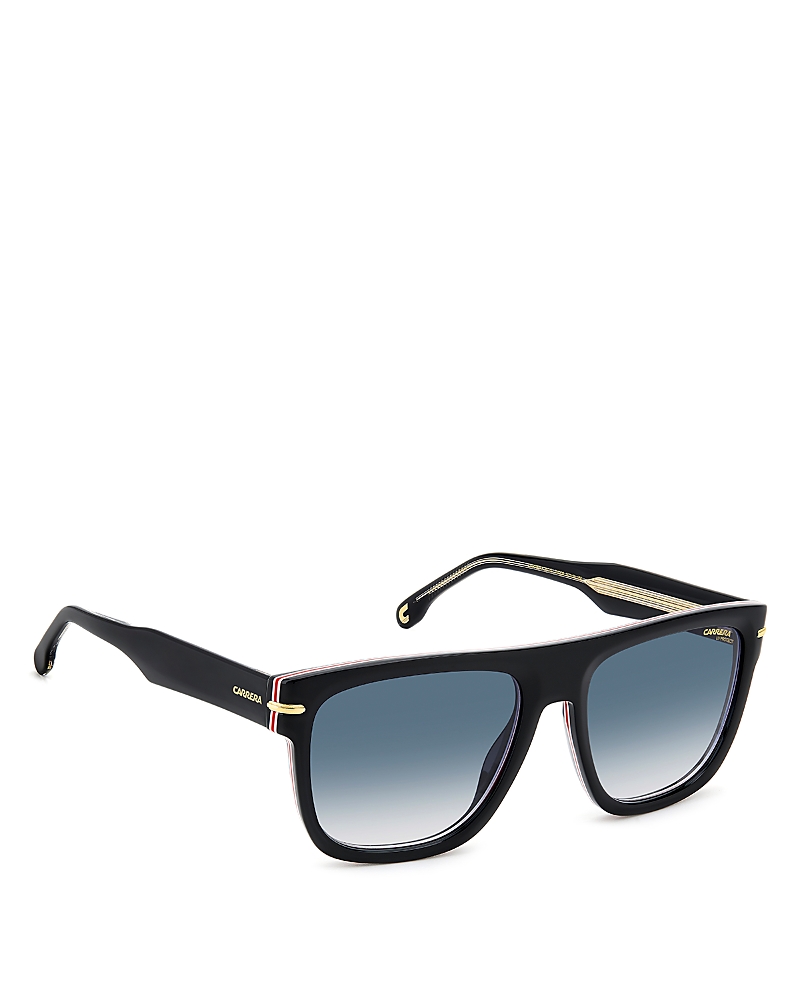 Carrera Rectangle Sunglasses, 57mm In Black/blue Gradient