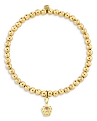 Wicked x Sydney Evan 14K Yellow Gold Glinda Pure Potion Bottle Charm Beaded Bracelet