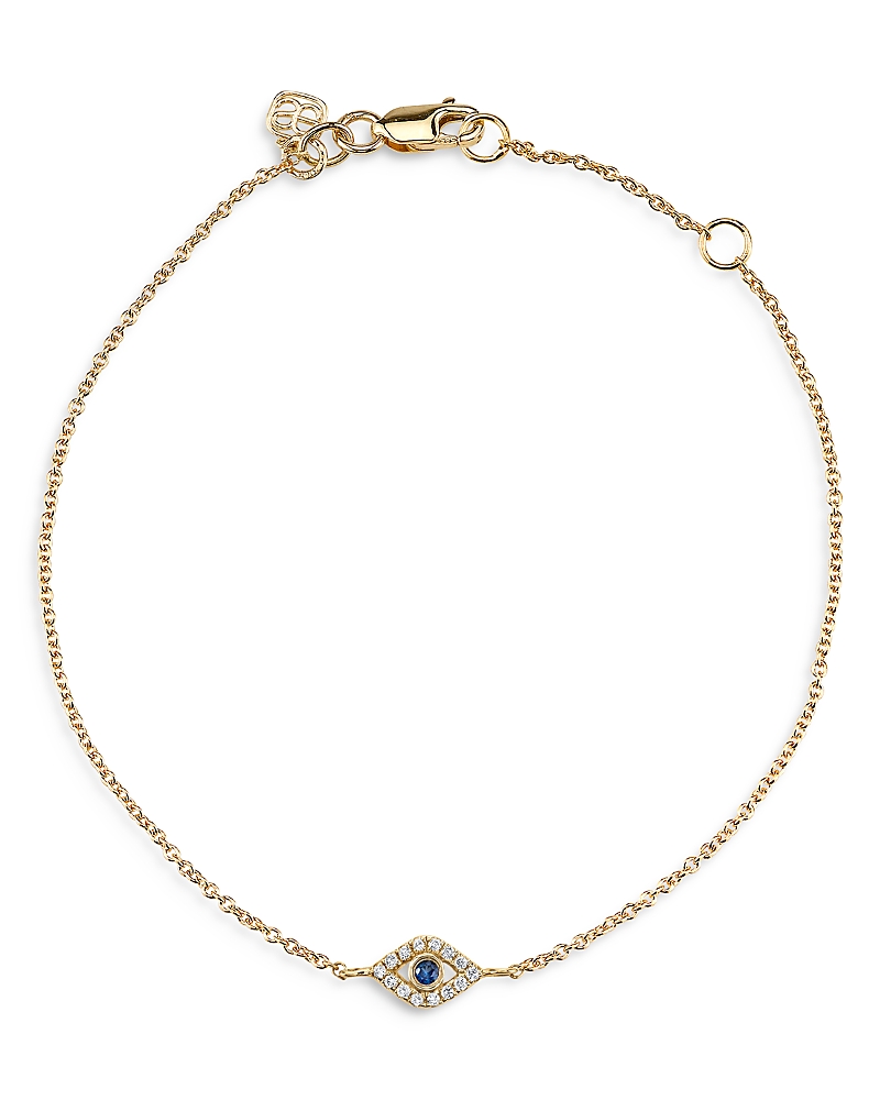 Sydney Evan 14k Yellow Gold Blue Sapphire & Diamond Link Bracelet In Blue/gold