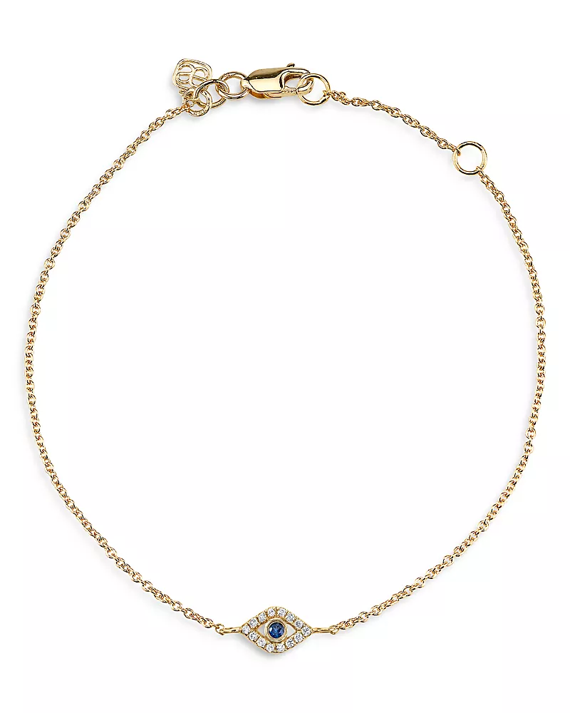 Sydney Evan 14K Yellow Gold Blue Sapphire & Diamond Link Bracelet