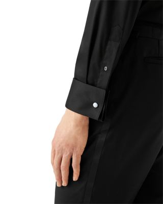 Slim Fit Twill Fly Front Formal Shirt
