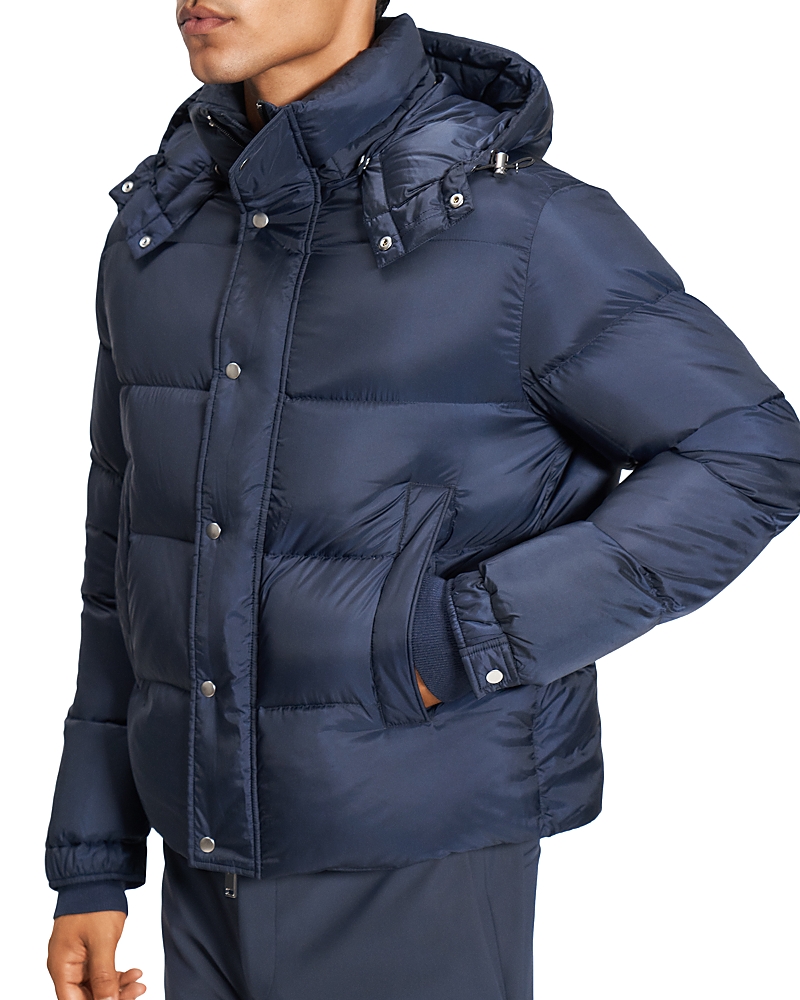 Theory Marquez Puffer Jacket With Removable Hood In Blue