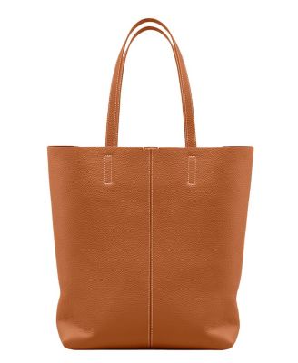 Tall Leather Soft Tote Bag