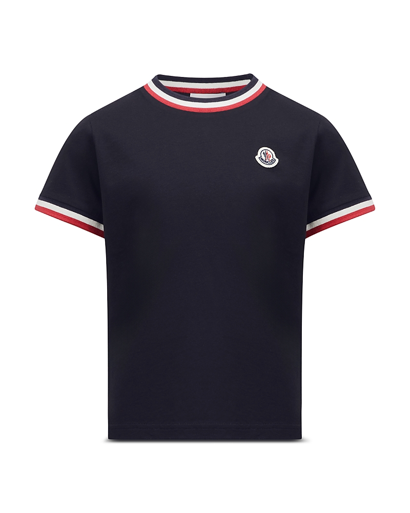 Moncler Tricolor Cotton Jersey T-shirt In Navy