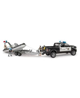  1/16 RAM Police Pickup Truck with Trailer & Boat 5-7 - Ages 5-7