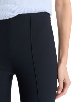 Mid Rise Pintucked Cropped Pants