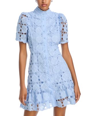 Floral Lace Mock Neck Mini Dress -Exclusive