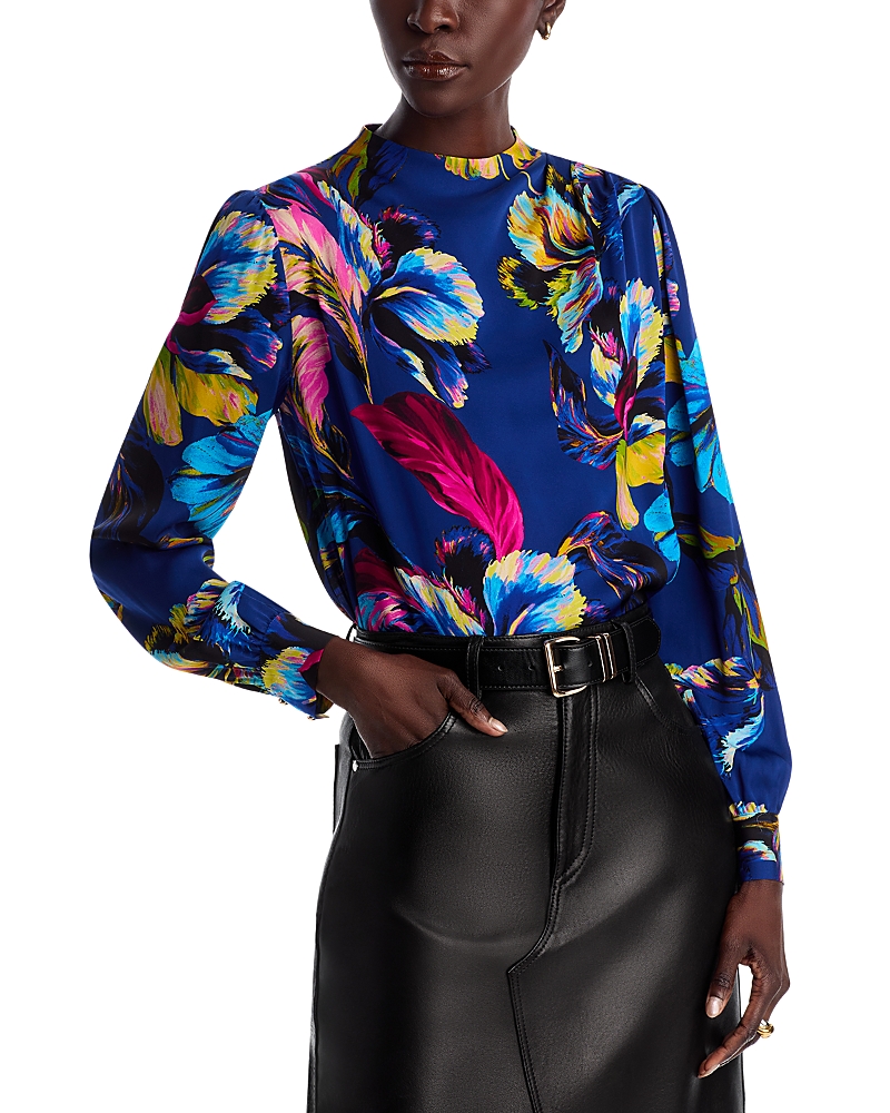 Shop Elie Tahari The Tien Blouse In Daphnes Garden Print