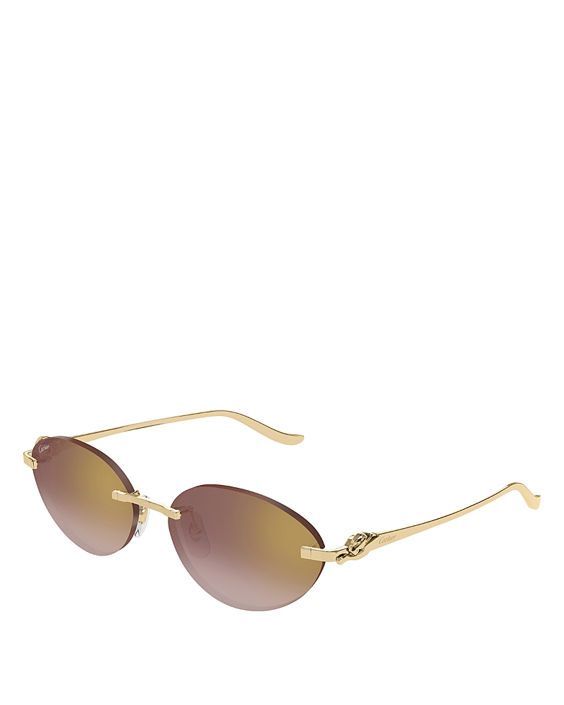Cartier Panthere Classic Oval Sunglasses, 58mm In Gold/brown Gradient