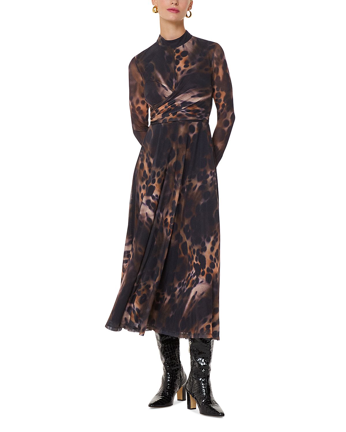 Whistles Misty Leopard Mesh Dress