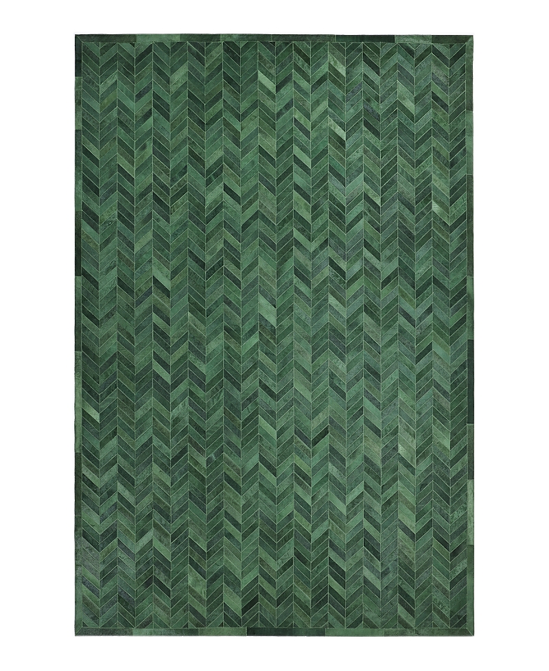 Timeless Rug Designs Cowhide Meir Area Rug, 5' X 8' In Green