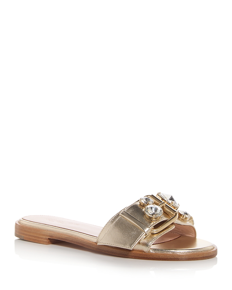 Giambattista Valli Women's Embellished Slide Sandals In Gold/crystal