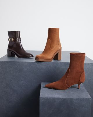 Stuart Weitzman Women's Bethenny 80 Block Heel Booties