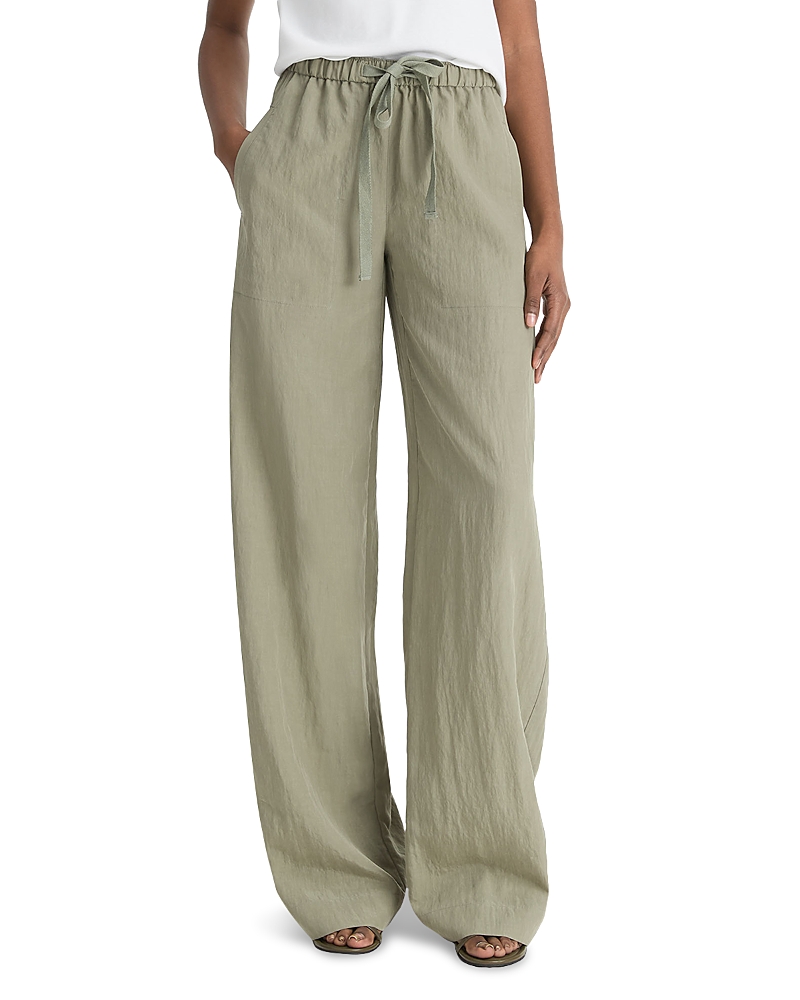 Vince Mid Rise Utility Drawstring Pants Smoky Moss In Green