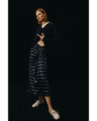 Rugby Stripe Gathered Skirt 