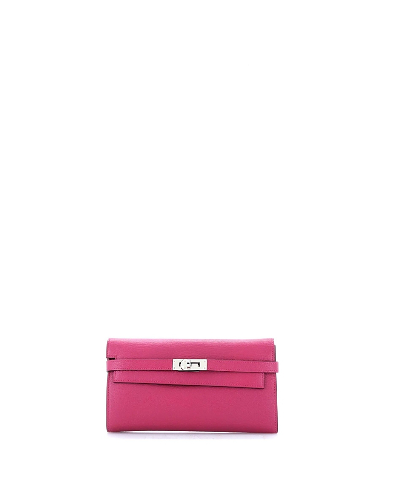 Pre-Owned Hermes Long Kelly Wallet Chevre Mysore