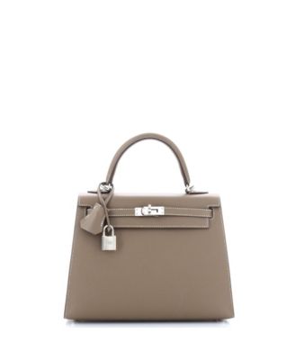 Pre-Owned HERMÈS - Kelly 25 Handbag Grey Epsom with Palladium Hardware