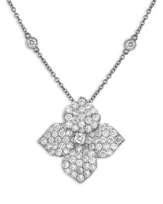 PIRANESI - 18K White Gold Large Fiore Necklace with Diamonds, 1.87 ct. t.w.