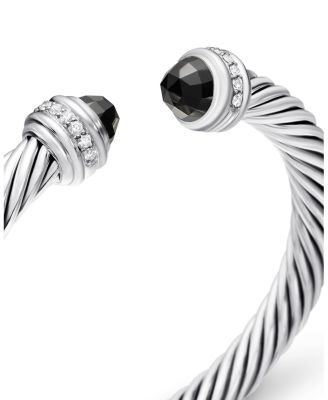 Cable Bracelet with Black Onyx & Diamonds