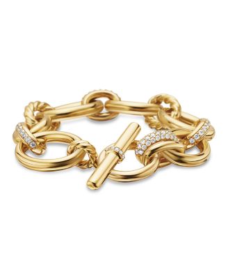 David Yurman - DY Mercer Chain Bracelet in 18K Yellow Gold with Diamonds, 25mm