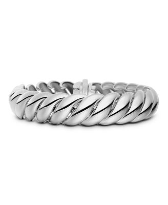 Sterling Silver Sculpted Cable Link Bracelet